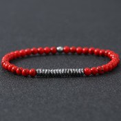 Resim 1 adet Boho El Yapımı 4mm Turkuaz Bilezik, El Yapımı Doğal Taş Boncuklu Hematit Bilezik, Erkekler İçin Hediye, Günlük Kol Bilekliği Takı 