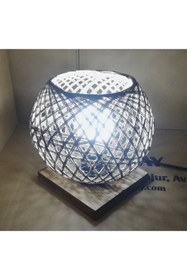 Resim TEKAY AYDINLATMA JÜT İP ÖRME BAŞLIK AHŞAP TABANLI ABAJUR 9 W.AMPUL DAHİL 