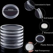 Resim 10 adet Şeffaf Yuvarlak Ekran Kutuları - Açık Kapaklı Şeffaf Saklama Kutuları, Madeni Paralar, Madalyalar, Koleksiyonlar için - Ev, Ofis veya Mağaza Dekorasyonu için İdeal - Dayanıklı Plastik Yapı, Koleksiyon Koruma, Şık Görünüm, Yüksek Kaliteli Plastik, Madalya Tutucu, Plastik Kapsül, Para Tasarruf Kutusu, Para Kutusu, Penny Albümü 