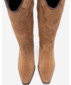 Resim Luvi Shoes Pietro Toprak Hakiki Deri Süet Kadın Western Çizme Toprak 