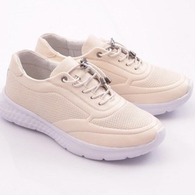 Resim Dgn 2024 Kadın Bağcikli Lazer Comfort Ayakkabi Krem 