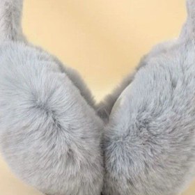 Resim Melodi Scarf Kadın Soğuktan Koruyucu Soft Peluş Kışlık Kulaklık Kulak Isıtıcı Gri 
