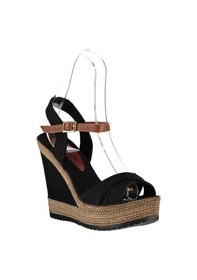 Resim Fox Shoes Siyah Kadın Dolgu Topuklu Ayakkabı 9674070905 