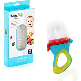 Resim Babyjem Cam Rende + Silikon Uçlu Meyve Sebze Emziği Turuncu 