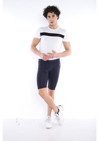 Resim Erkek Spor Lacivert Kısa Tayt -CC- B1130-4023 