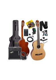 Resim Maxword X47-EQ-AMP Profesyonel Masif Ağaç Amfili Elektro Klasik Gitar Seti Üst Segment 