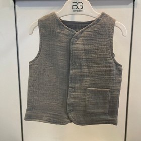 Resim Joys Polo Bebek Müslin Yelek Gri - Gri / 6-9 Ay 