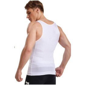 Resim Young Fit Erkek Göbek Toparlayıcı Sırt Beyaz Korse Atlet 