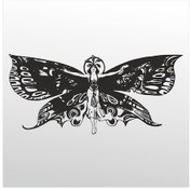 Resim Folyo Sticker Kelebek Kadın 50cm Uzunluk Siyah 