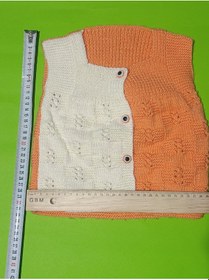 Resim El Örgü Bebek Yelek Turuncu-beyaz Renk Turuncu 