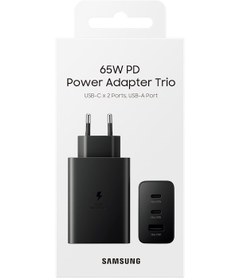 Resim Samsung Type C & Type A Hızlı Şarj Aleti Üçlü (65W - 25W - 15W) 
