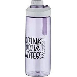 Resim 720 ml Çevir Aç Kapak Tritan Su Matarası -Silikon Taşıma Askısı-Süzgeçli- 