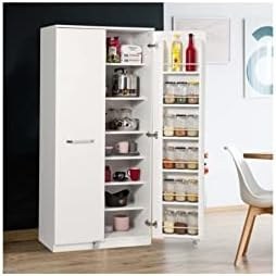 Resim ZEYTUN Beyaz Çok Amaçlı 165 Derece Açılabilir 2 Kapaklı Kiler Mutfak Dolabı 