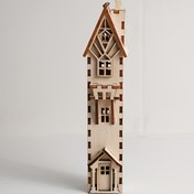 Resim B7 El Yapımı Ahşap Avrupa Mimarisi Modeli Kule - Vintage Tarzı, Montaj Gerektirmez, Yapay Ahşap Masaüstü Dekoru Ev ve Ofis İçin, Yeni Yıl Sergisi İçin İdeal, Minyatür Binalar 
