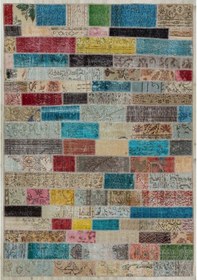 Resim El Yapımı Patchwork Benzersiz Halı 160 X 230 Cm 5052 