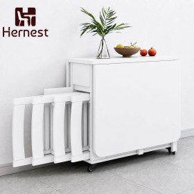 Resim Katlanabilir Modern Şık Yemek Masa 