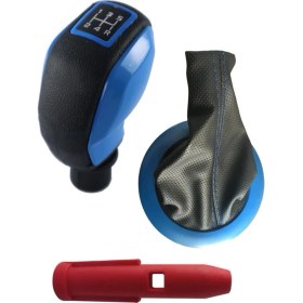 Resim Otozet Megane 2 Spor Vites Topuzu ve Vites Körüğü Lacivert Detaylı Set 