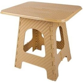 Resim Omnipazar Srl-2007 Plastik Katlanır Sehpa Piknik Oyun Masası No 3 Bej 