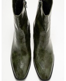 Resim Luvi Shoes Chara Yeşil Baskı Kadın Kalın Topuklu Bot Yeşil 