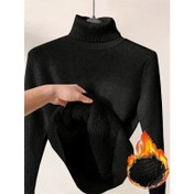 Resim Kadın Şık Yüksek Yaka Kazak - Yumuşak Sıcak Kışlık Kazak, Uzun Kollu Yuvarlak Yaka Sonbahar/Kışlık Kazak, Ofis, Parti, Günlük Kullanım - Kadınlar İçin Şık Kazak, Sevimli Kazak, Parti Kıyafeti, Ofis Kıyafeti, Tarz Sahibi Triko, Rahat Kumaş 