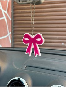 Resim 3dbaydesign Kurdele Dikiz Ayna Süsü (Beyaz Pembe) 