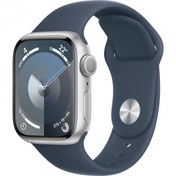 Resim Apple Watch S9 41mm Silver Kasa Blue Kordon MR903TU/A 