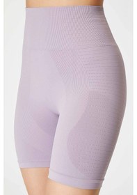 Resim Jerf Gela Şekillendirici Sport Biker Tayt Pastel Mor 
