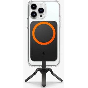 Resim Spigen MagFit iPhone için MagSafe özellikli Tripod + Telefon Tutucu Stand Black S319 - AMP05994 