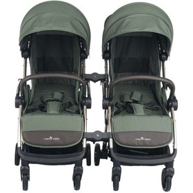 Resim Merkür Bebe Ruby Birleşip Ayrılabilen Kabin Boy İkiz Bebek Arabası - Yeşil 
