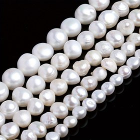 Resim 2D Düz - 5-10mm Doğal Taze Deniz İnci Düz Yuvarlak Beyaz Parlak Gevşek Aralıklı Düğmeler Takı Yapımı DIY Güzel Bilezikler Kolye Küpeler Kadınlar İçin Güzel Hediyeler 