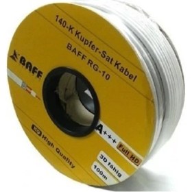 Resim Crescent Digitürk Sıkmalı F Konnektörlü L Tipi Hazır Uydu Anten Baff Kablolu Rg7 A+++ Kalite 1 Metre 