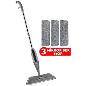 Resim Cony Sprey Mop Gri 3 Mikrofiber Moplu Temizlik Seti 
