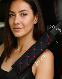 Resim AYAZGRUP 2 Adet Emniyet Kemer Pedi Babyface %100 İthal Kumaş Kırmızı Dikişli Yumuşak Dokulu 