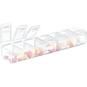 Resim Haftalık Ilaç Saklama Kutusu 7 Günlük Ilaç Kabı Şeffaf 