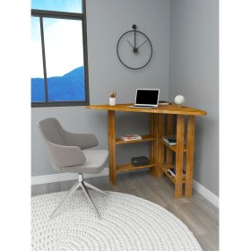 Resim Wood Face Woodface Best Doğal Ahşap Köşe Çalışma Masası 110x80 cm 