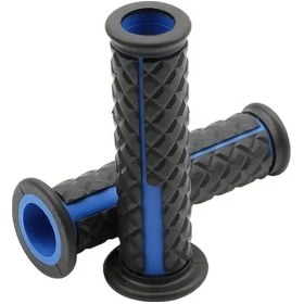 Resim Hightower 7/8" 22mm 24mm Mavi Motosiklet Tutamağı - Kaymaz Kauçuk Direksiyon Kavrama 