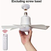 Resim Uzaktan Kumandalı Soket Fan Işığı, Ayarlanabilir Güçlü Hava Akışlı Sessiz Tavan Vantilatörü ve Dimlenebilir Aydınlatmalı E27/E26 Vidalı Tavan Fan Ampul Seti Yatak Odası Oturma Odası Mutfak Garaj için 