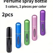 Resim 2 Adet 0.17oz parfüm sprey şişesi - seyahat için mini taşınabilir sprey şişeleri, cüzdana, çantaya ve valize kolayca sığan, alttan doldurma kutulu dağıtım şişeleri, portatif sprey şişeler, kozmetik sprey şişeleri - Sevgililer Günü hediyesi 