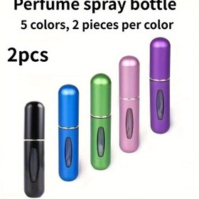 Resim 2 Adet 0.17oz parfüm sprey şişesi - seyahat için mini taşınabilir sprey şişeleri, cüzdana, çantaya ve valize kolayca sığan, alttan doldurma kutulu dağıtım şişeleri, portatif sprey şişeler, kozmetik sprey şişeleri - Sevgililer Günü hediyesi 