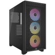 Resim Icue CC-9011255-WW 3000D 3X AR120 RGB Airflow Temperli Cam Mid-Tower Siyah Gaming Kasa Corsair