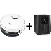 Resim Fakir Robert Rs 770 Akıllı Robot Süpürge + N8WERK AirFryer 5.5 lt Yağsız Fritöz 