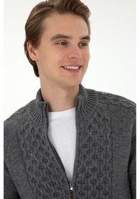 Resim U.s. Polo Assn. Erkek Gri Melanj Hırka Triko 50294136-vr086 Gri Melanj 