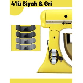 Resim Uqmo - 4'lü Kablo Düzenleyici, (Siyah & Gri) Kablo Tutucu, Kablo Organizer, Kablo Organizatör, Kablo Sabitleyici 