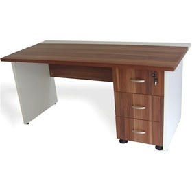 Resim Burovena Vena Oscar Sehpalı 3 Çekmeceli Ofis Çalışma Masası 