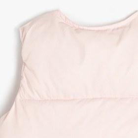 Resim Kız Bebek Cep Detaylı Yuvarlak Yaka Kapitone Şişme Yelek 