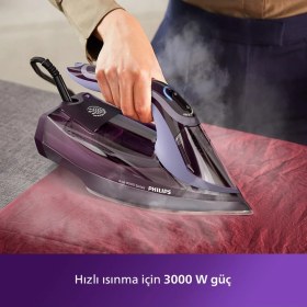 Resim Philips Optimaltemp Akıllı Kumaşa Göre Isı Ayarlı Azur 8000 Serisi 240G Şok Buhar 55G/DK Sürekli Buhar 3000W Kumaşa Göre Isı Ayarlayan Elite Taban Ütü Isı Sıfır Yanık Garantisi 