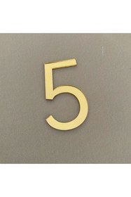 Resim zafrakreklam Daire Numarası 1 mm Gold Ayna Pleksi Yapışkanlı No -5 beş 