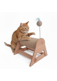 Resim Kedi Tırmalama Tahtası - Yatay & Dönebilen - Yaylı Top Eklenmiştir - 29cm 