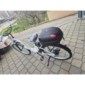 Resim rexxmotor Bisiklet Arka Çanta 17 Lt Şehir Bisikleti Çantası Elektrikli Bisiklet Reflektör Kilitli Çanta 