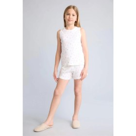 Resim DeFacto Regular Fit Fitilli 2'li Pijama Takımı Kız Çocuk H8091A826HS 